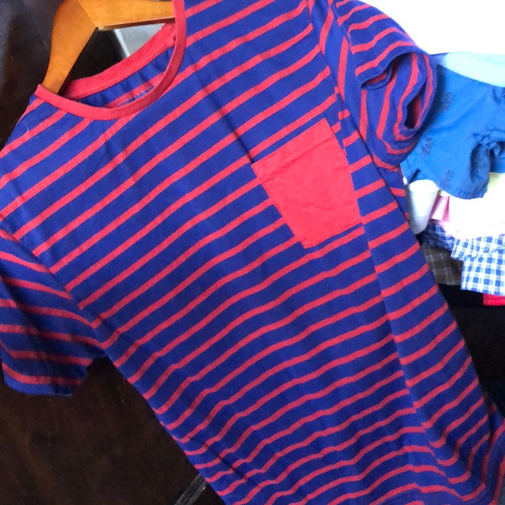Brand new men’s blue and red T-shirt